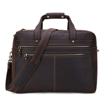 Large Leather Briefcase - Suede & Saddle Leather Co.