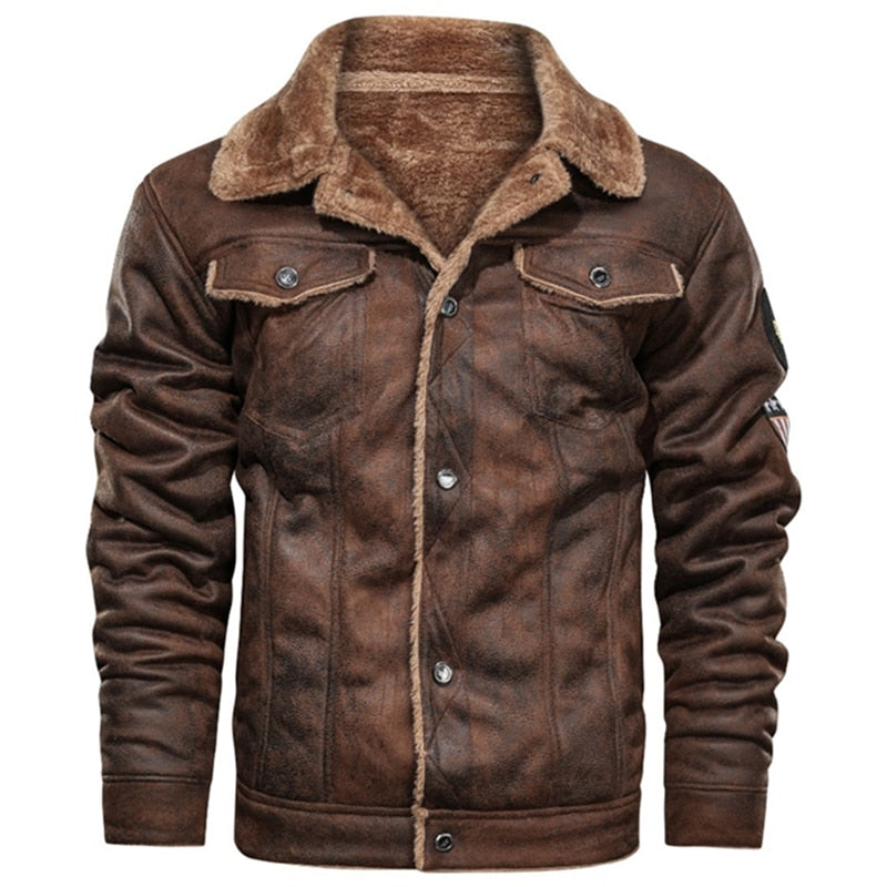 Sherpa-collar leather jacket, Sly & Co, Shop Men's Leather & Suede Jackets  Online