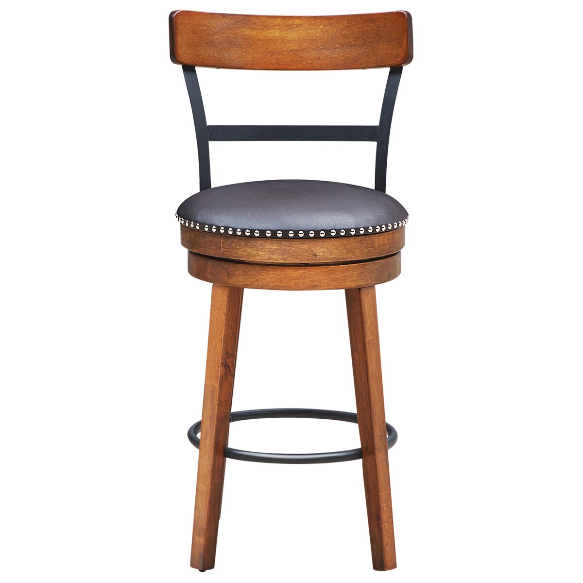 Rustic Swivel Bar Stools - Suede & Saddle Leather Co.