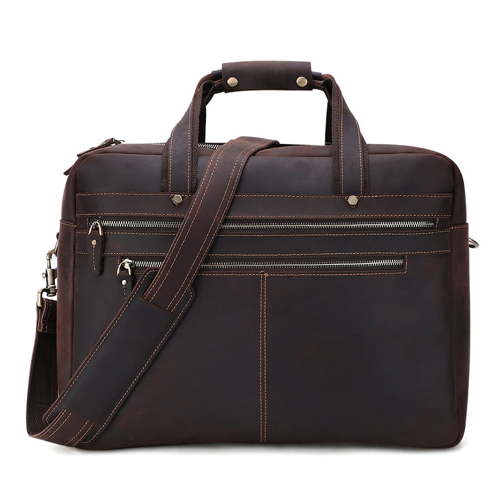 Large Leather Briefcase - Suede & Saddle Leather Co.