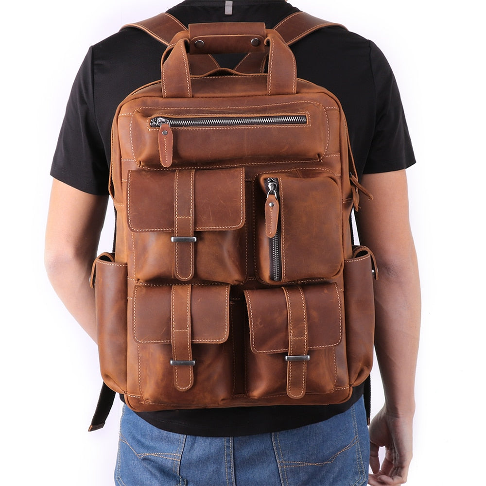 Leather Rucksack Bag - Suede & Saddle Leather Co.