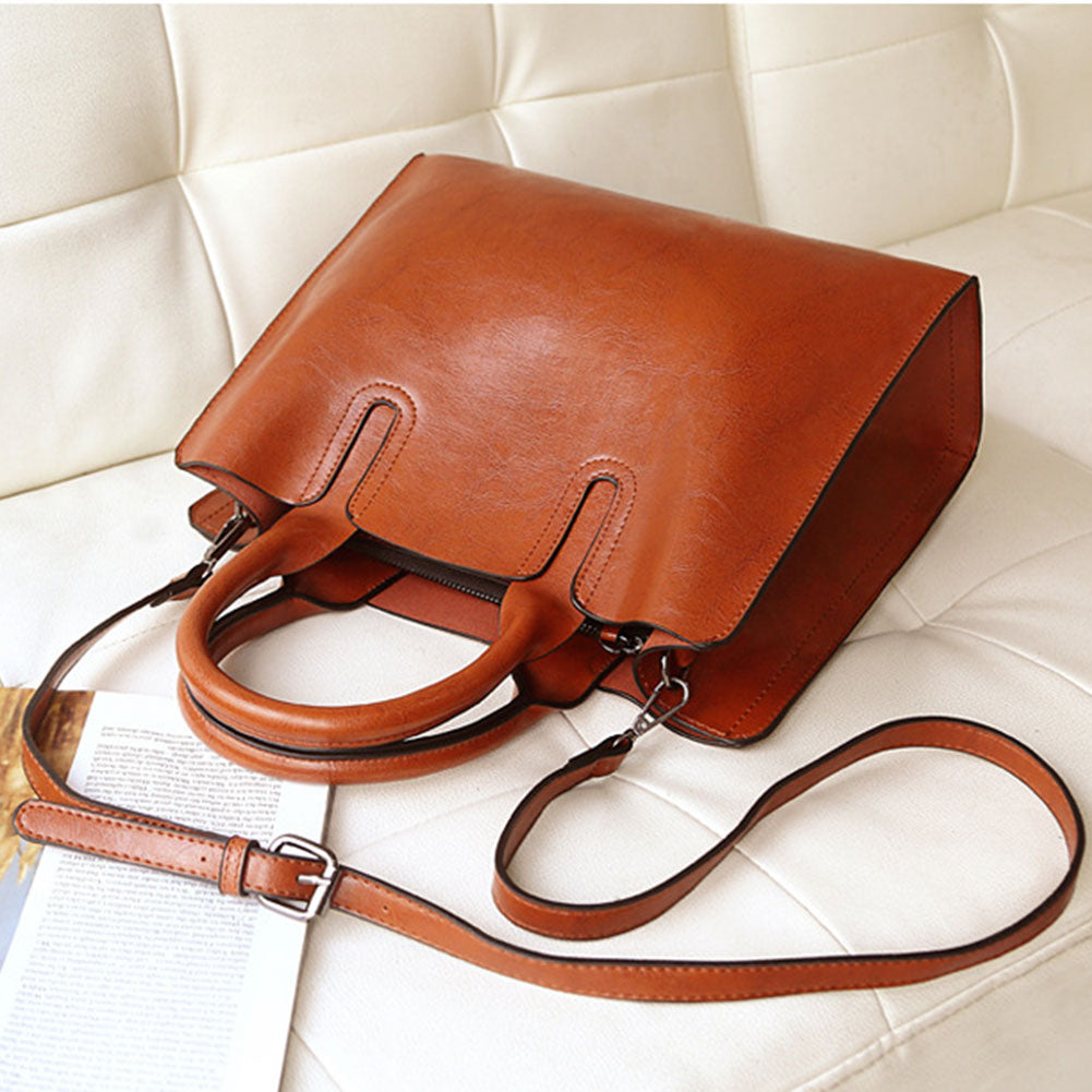 Large Leather Shoulder Bag - Suede & Saddle Leather Co.