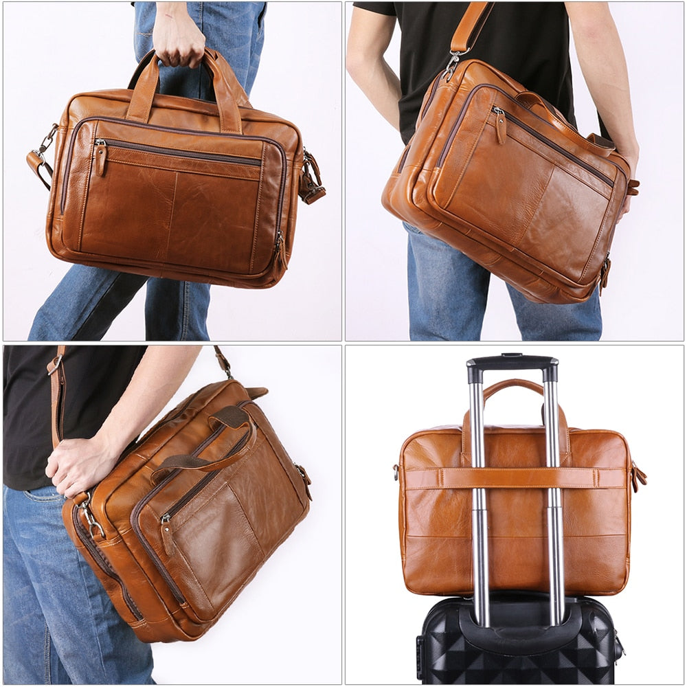 Casual Business Bag - Suede & Saddle Leather Co.