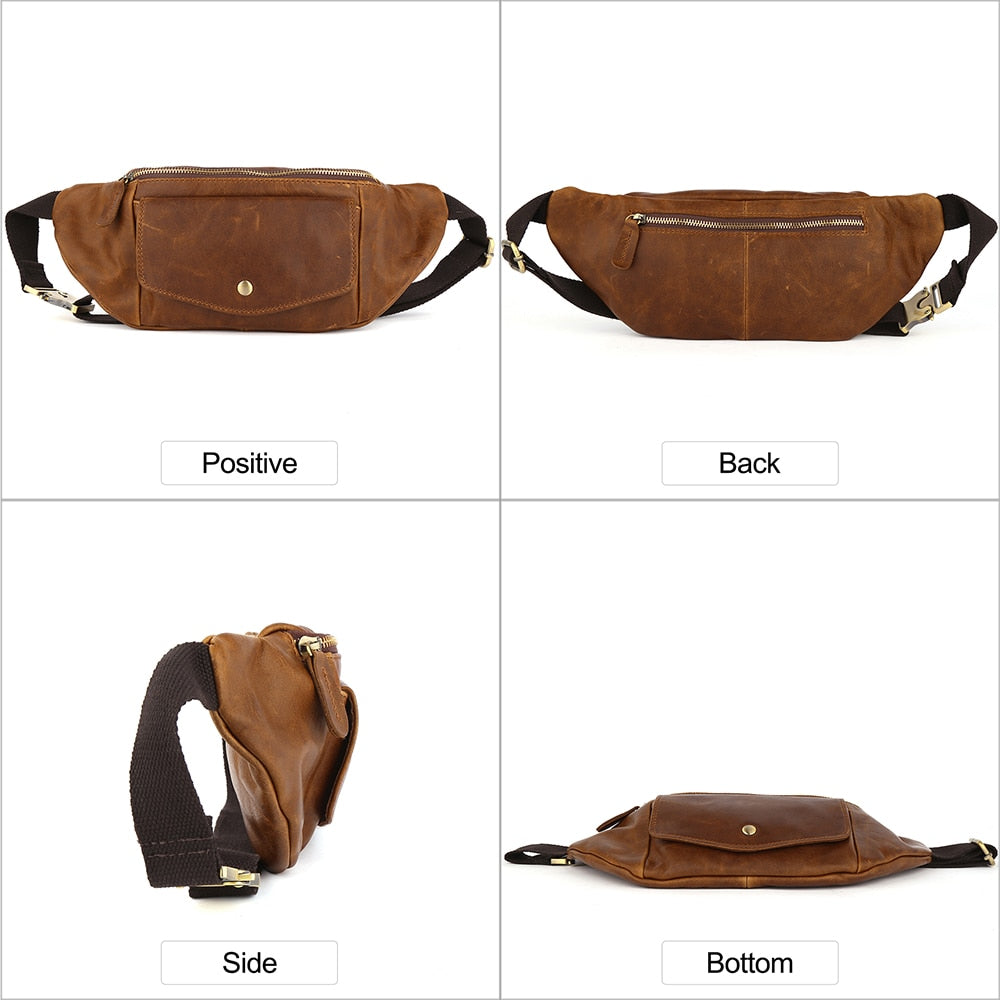 Horse Leather Men Waist Bag - Suede & Saddle Leather Co.