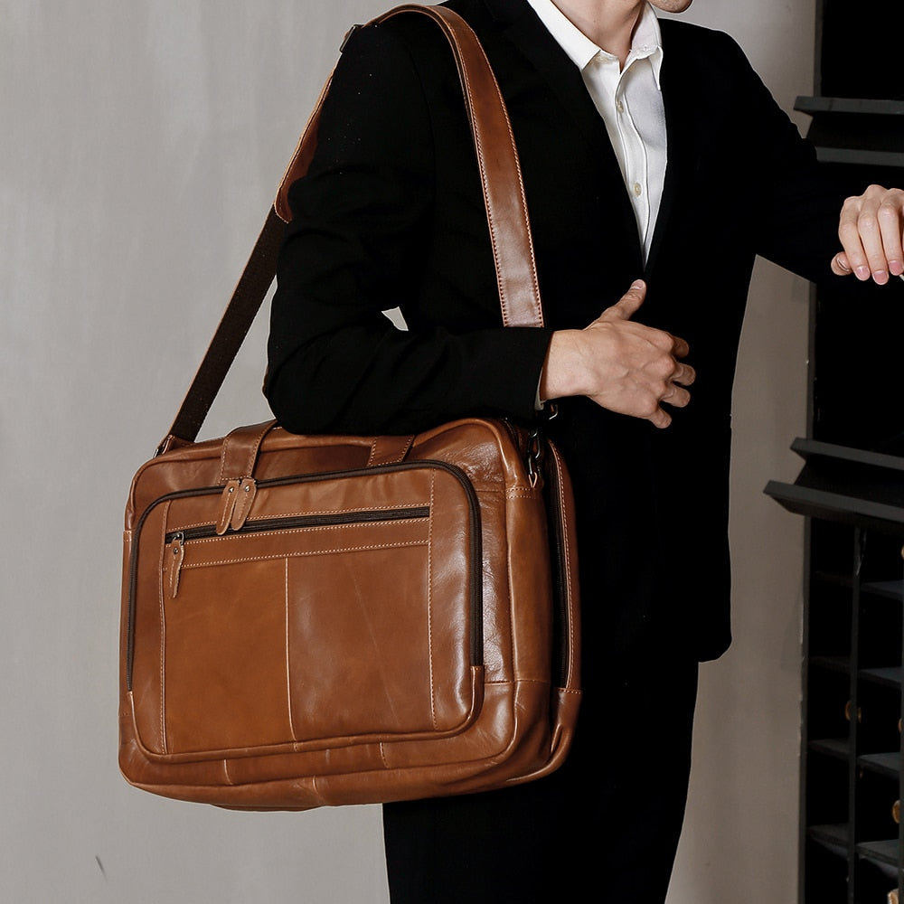 Casual Business Bag - Suede & Saddle Leather Co.