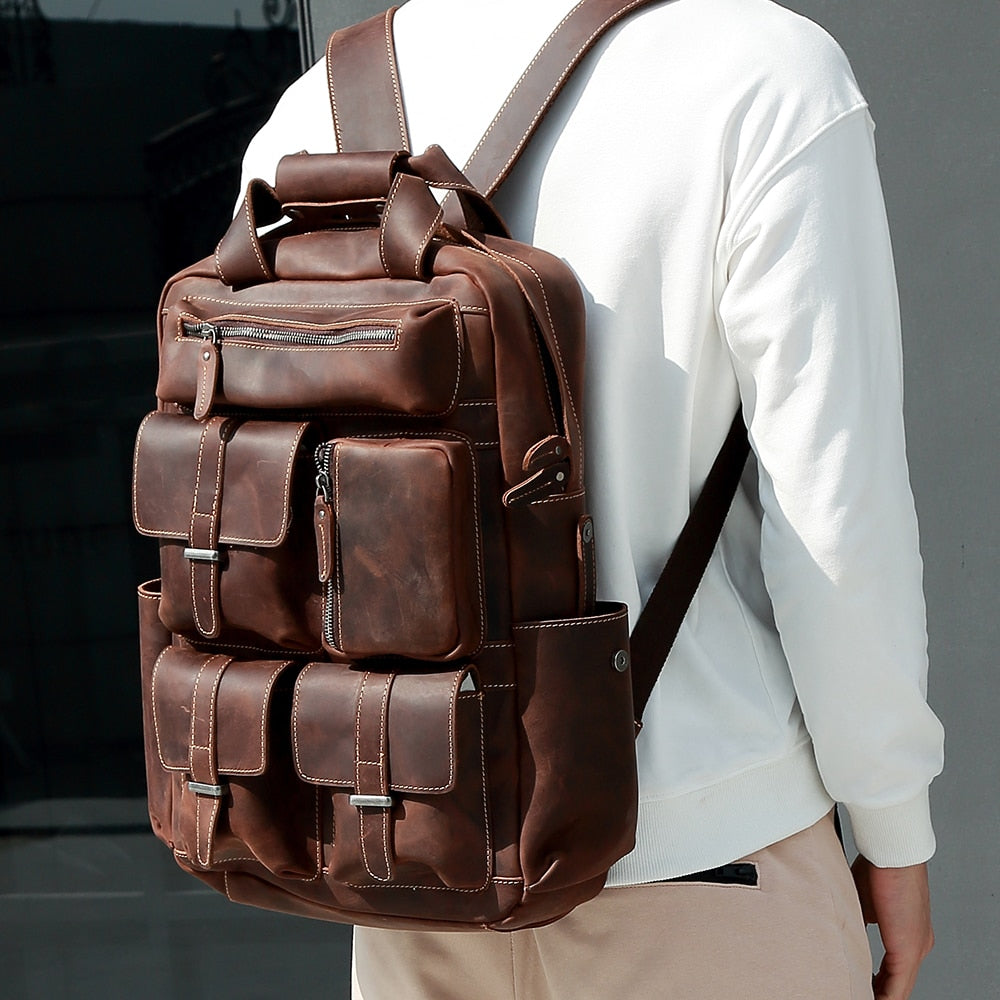 Leather Rucksack Bag - Suede & Saddle Leather Co.