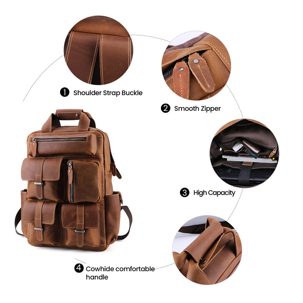 Leather Rucksack Bag - Suede & Saddle Leather Co.