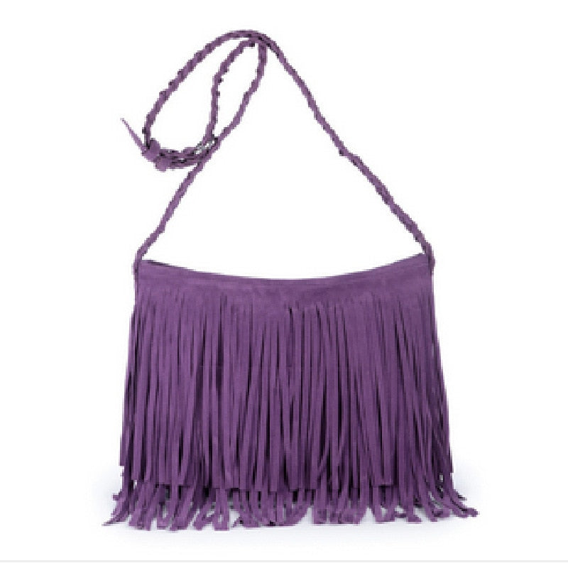 Fringed Leather Shoulder Bag - Suede & Saddle Leather Co.