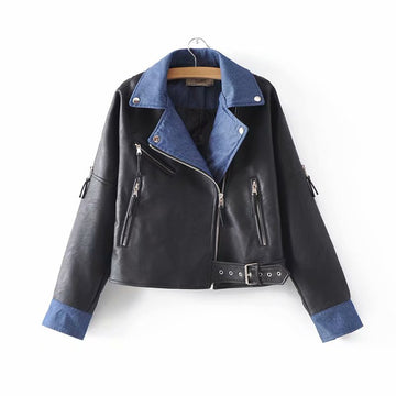 Leather Denim Jacket