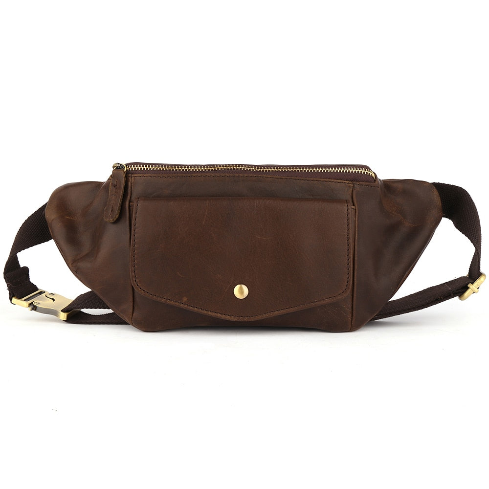 Horse Leather Men Waist Bag - Suede & Saddle Leather Co.