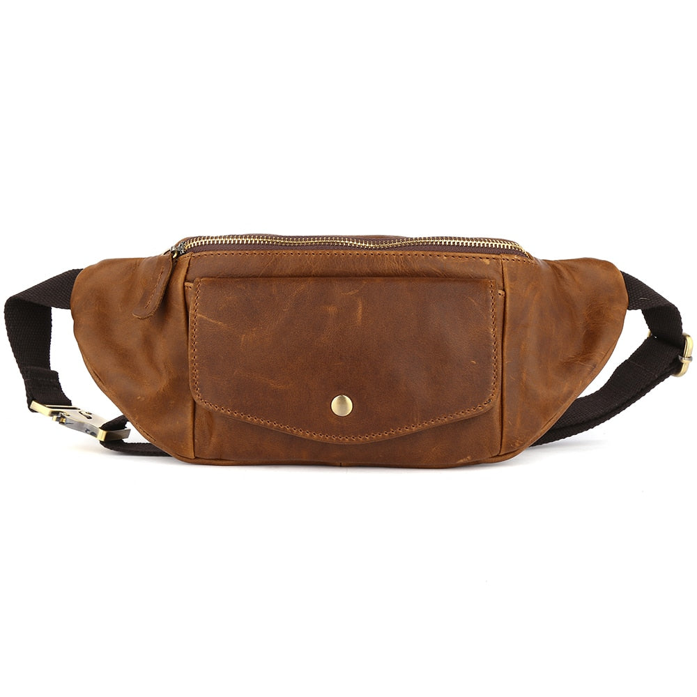 Horse Leather Men Waist Bag - Suede & Saddle Leather Co.