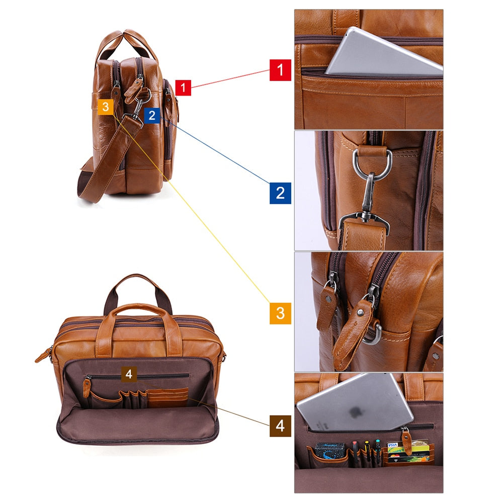 Casual Business Bag - Suede & Saddle Leather Co.