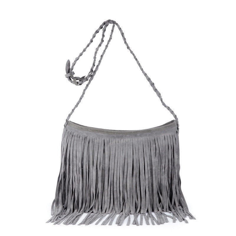 Fringed Leather Shoulder Bag - Suede & Saddle Leather Co.