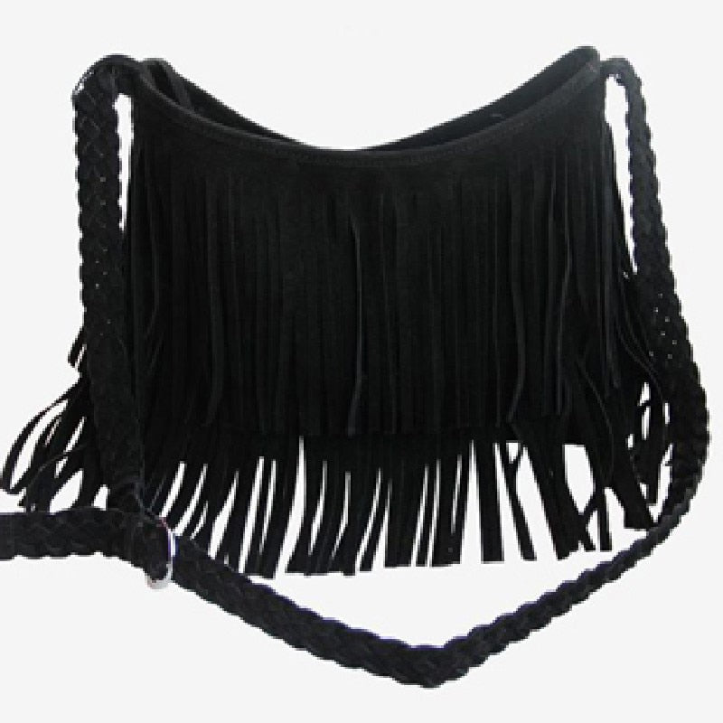 Fringed Leather Shoulder Bag - Suede & Saddle Leather Co.