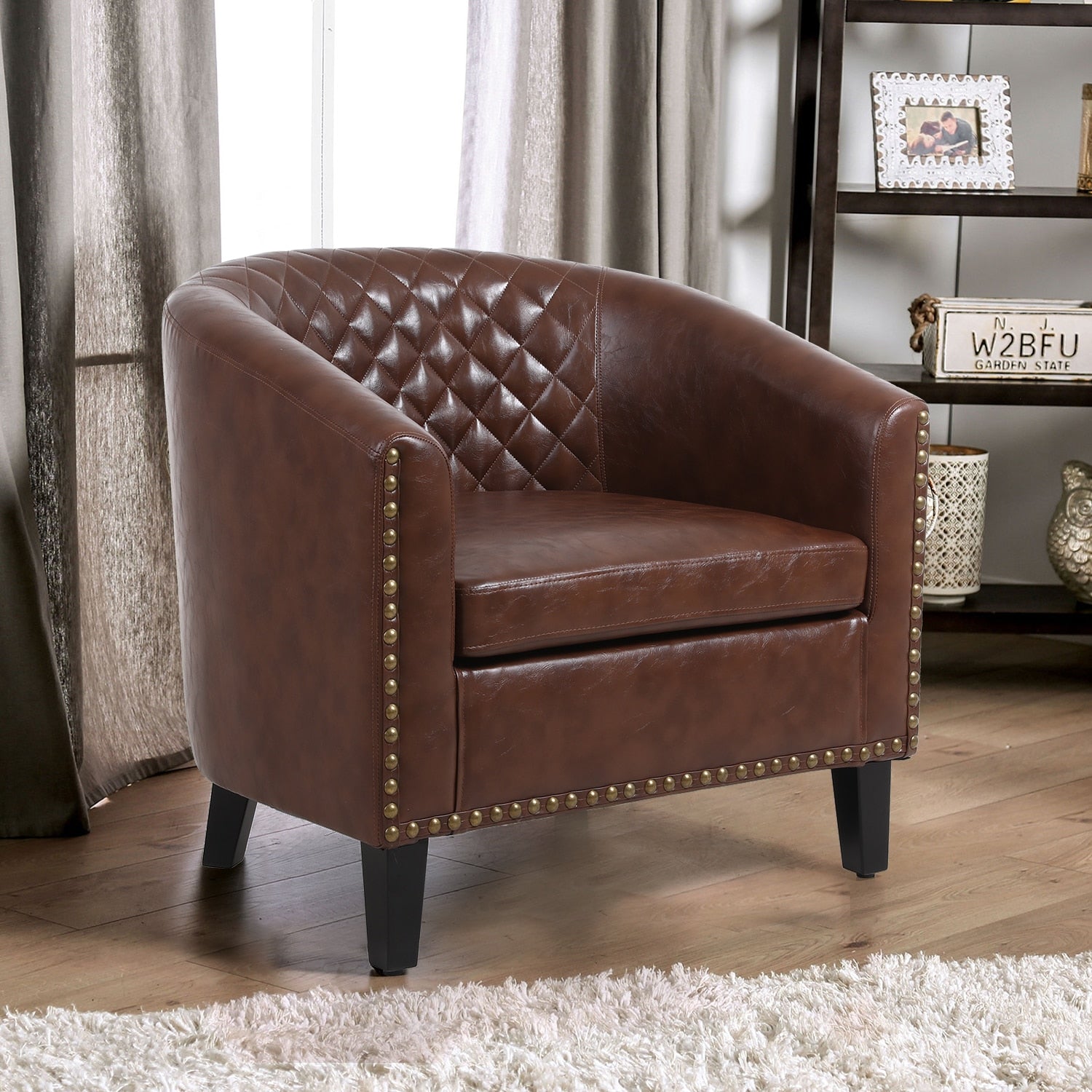 Leather Barrel Chair - Suede & Saddle Leather Co.