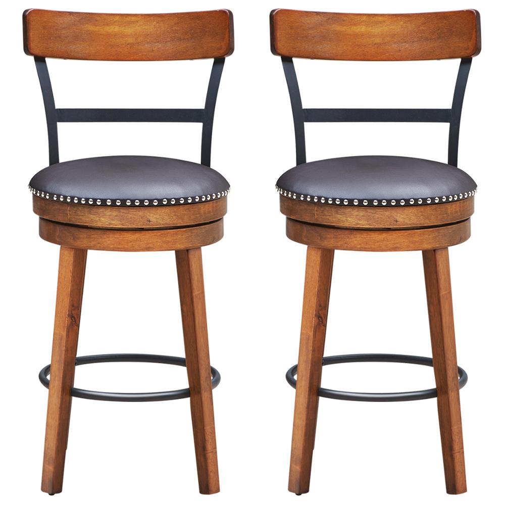 Rustic Swivel Bar Stools - Suede & Saddle Leather Co.