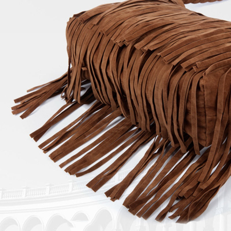 Fringed Leather Shoulder Bag - Suede & Saddle Leather Co.