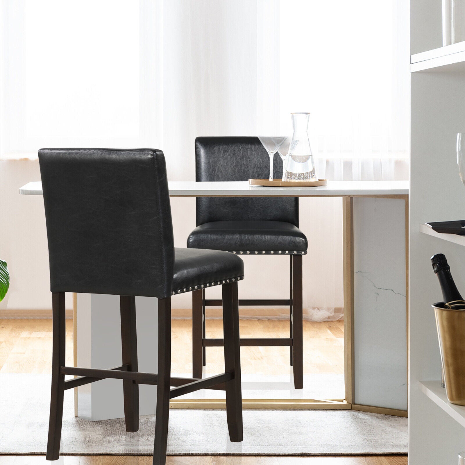 PVC Leather Bar Stools - Suede & Saddle Leather Co.