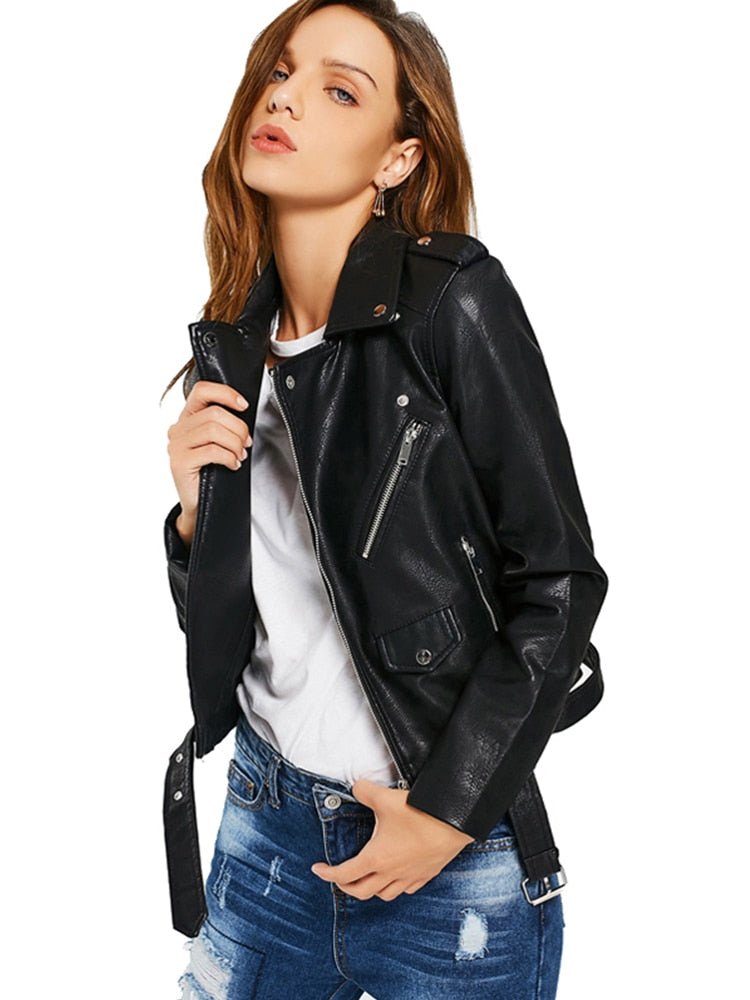 Women's Faux Leather Jacket - Suede & Saddle Leather Co.