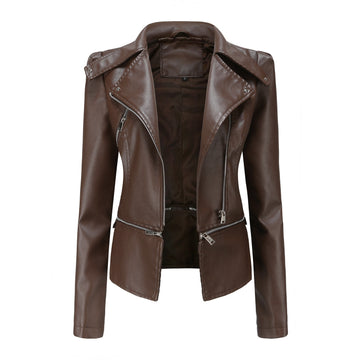 Detachable-Hem Leather Jacket