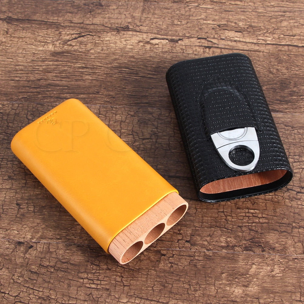 Portable Wood Cigar Case - Suede & Saddle Leather Co.