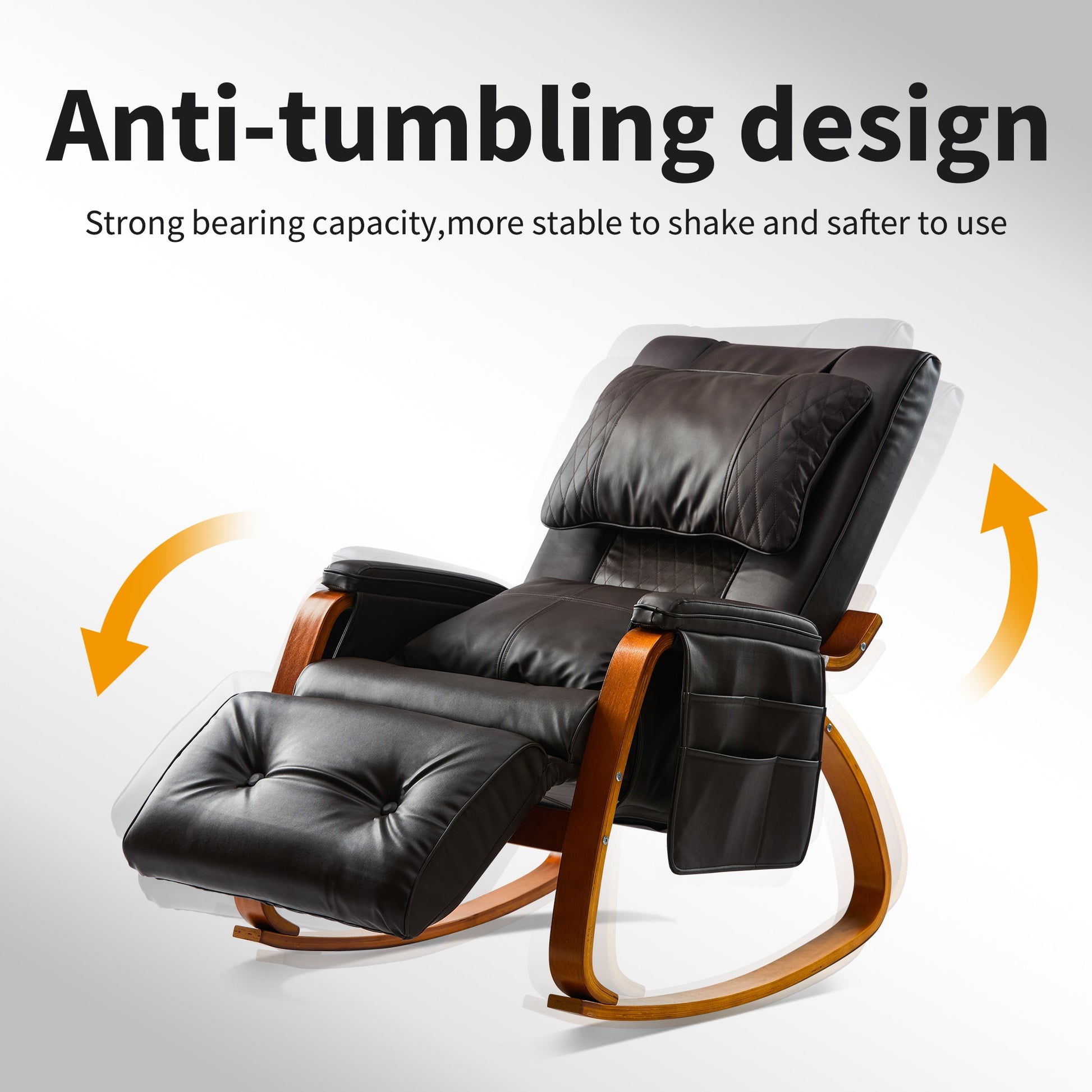 Massage Rocking Chair - Suede & Saddle Leather Co.