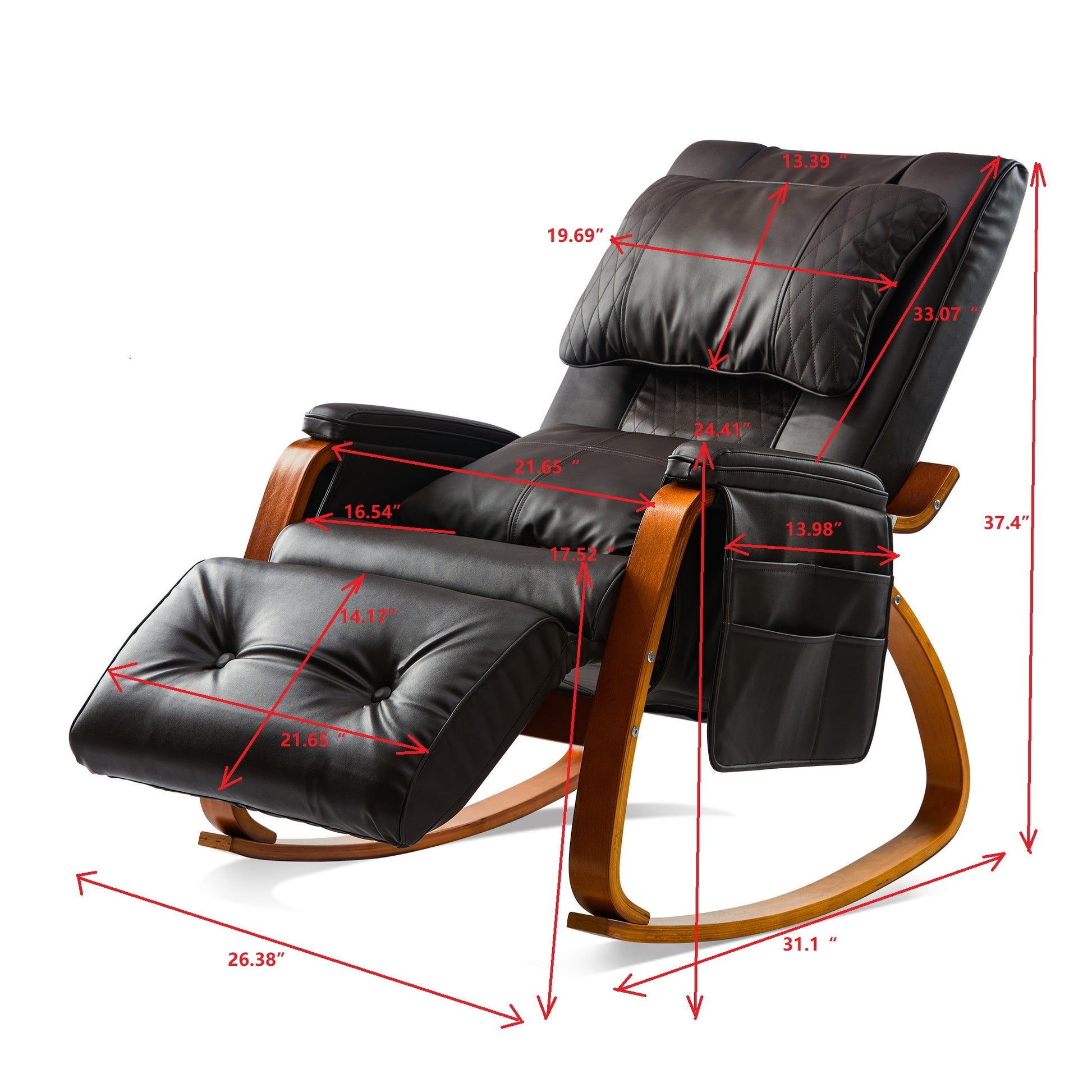 Massage Rocking Chair - Suede & Saddle Leather Co.